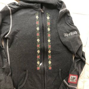 Alp n Rock zip up fitted hoodie top